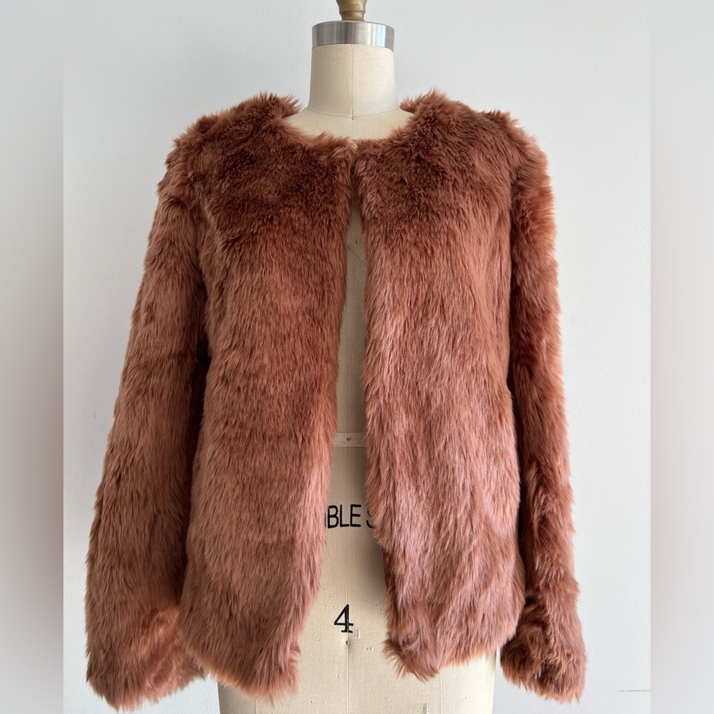 Dusty Rose Faux Fur Jacket